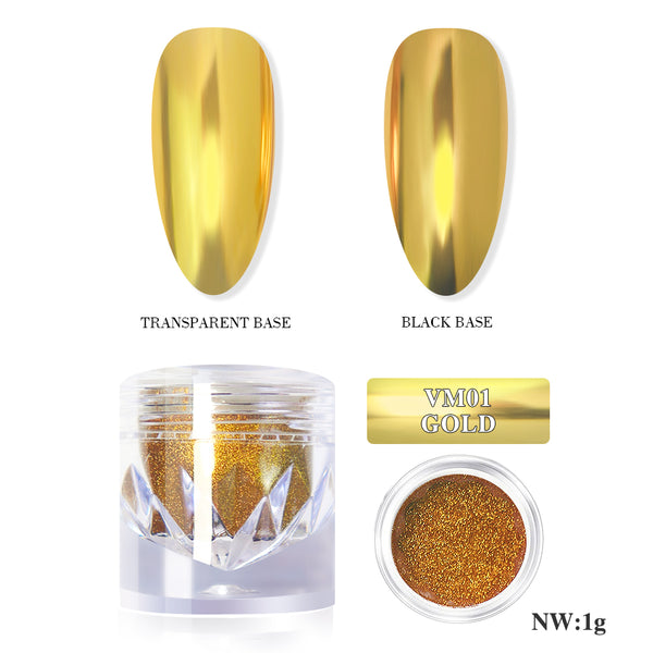 Shop VARNAIL Metallic Chrome Nail Powder - VM01 Gold