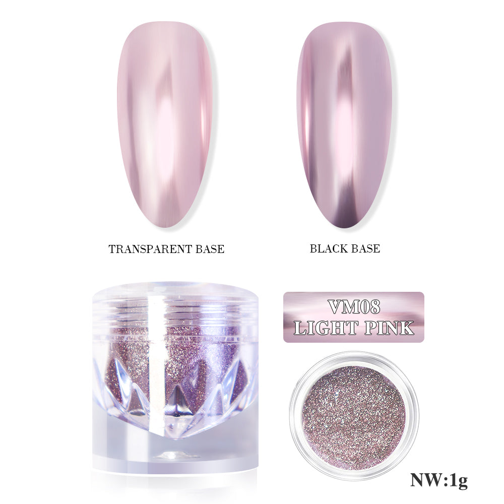 Mirror Metallic Nail Chrome Powder - VM08 Light Pink
