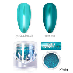 Mirror Metallic Nail Chrome Powder - VM14 Teal Blue