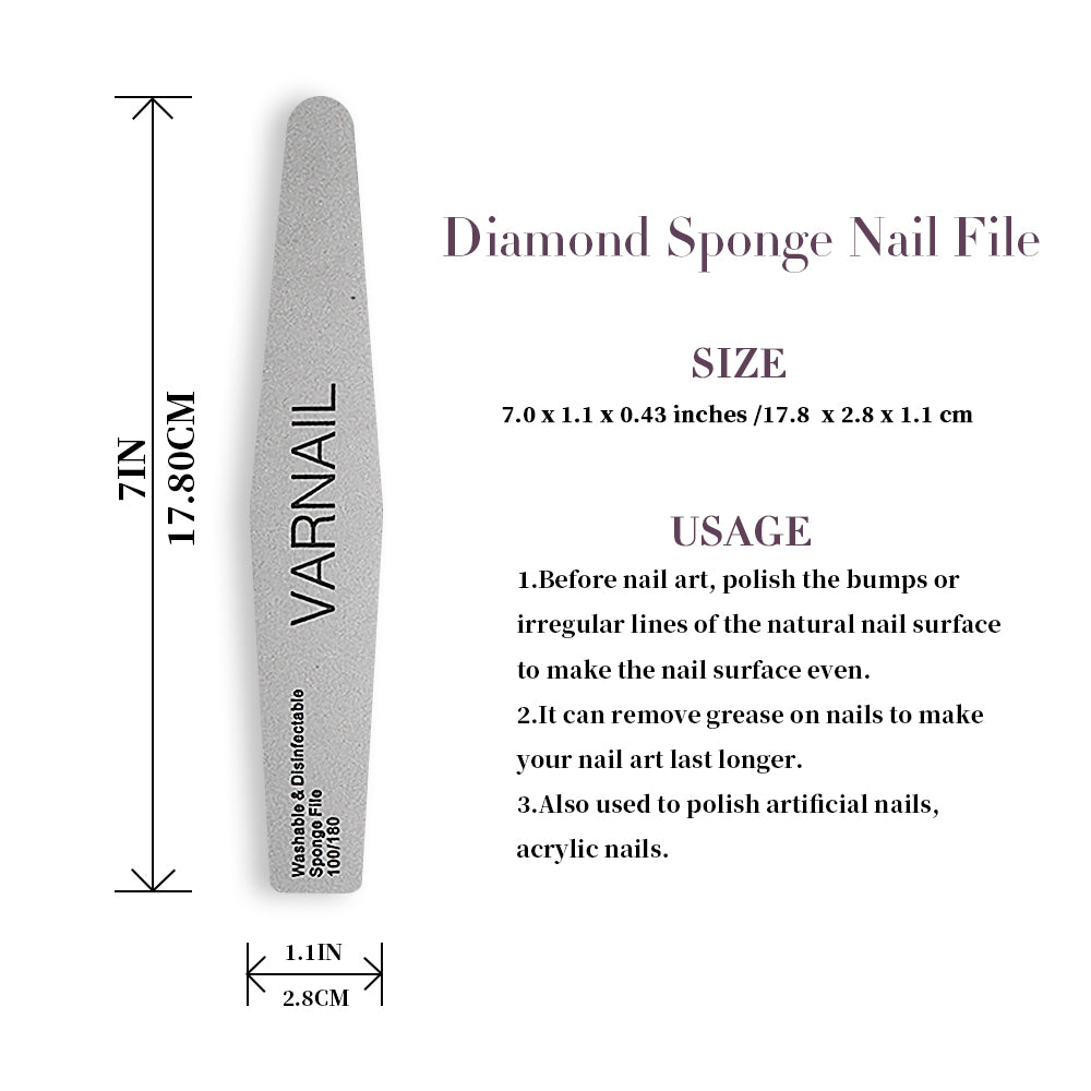 Diamond 100/180 Double-Sided Sponge File (4 Pcs)