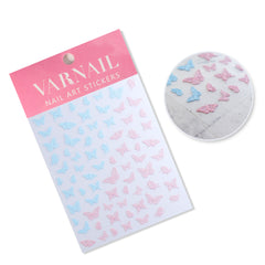 5D Nail Sticker - Blue Pink Butterfly