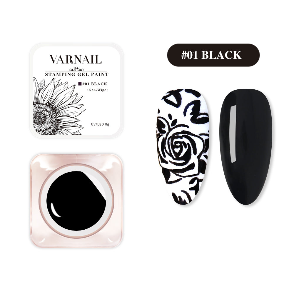 Stamping Gel Paint Polish - 01 Black