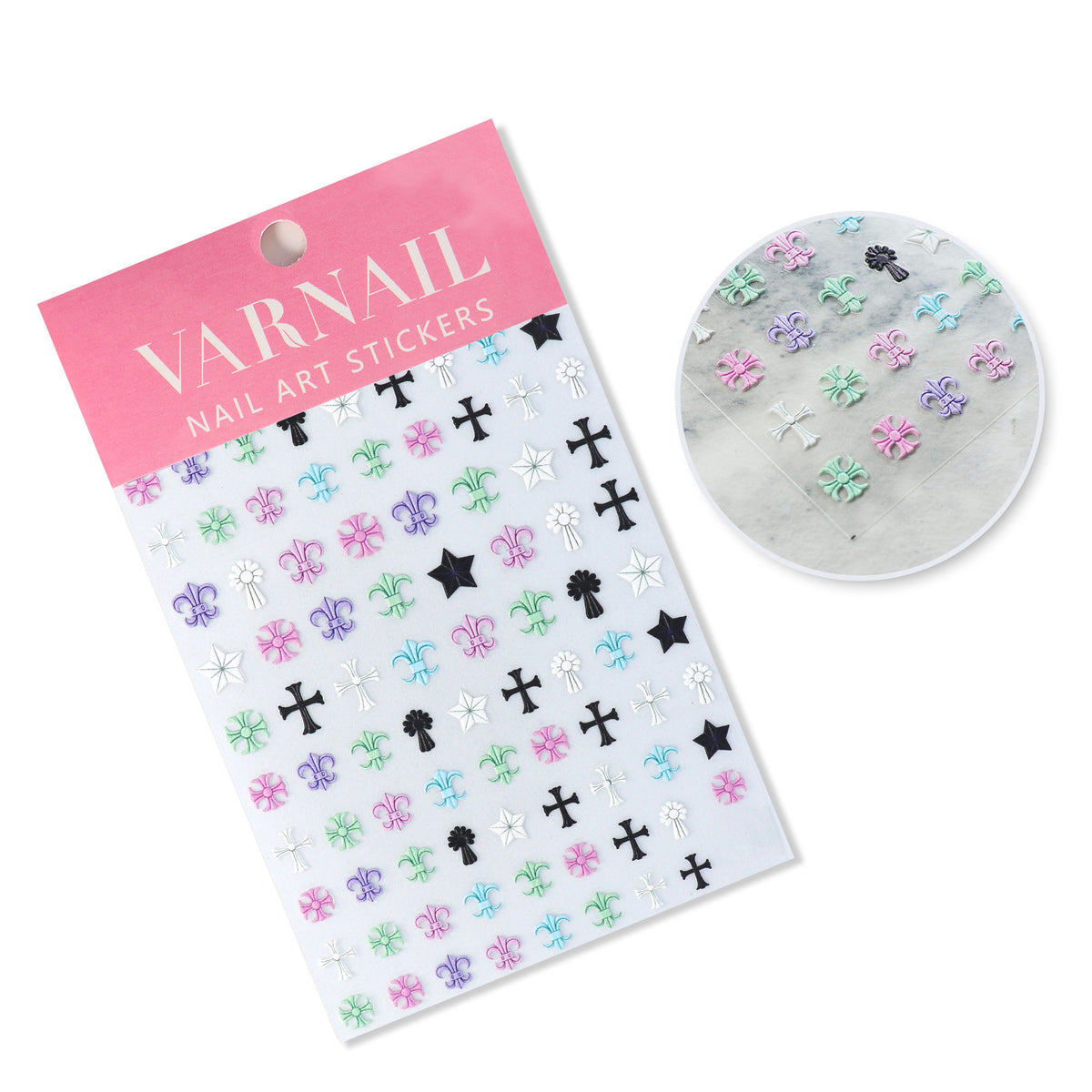 5D Nail Sticker - Pastel Cross