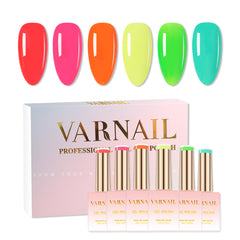 6 Colors Gel Polish Set - S02 Fluorescent Island