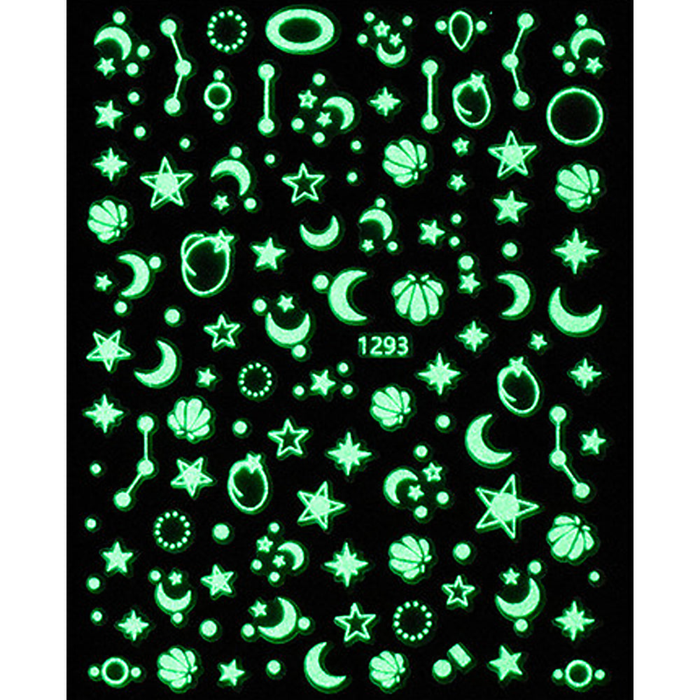 Nail Stickers - Glow in the Dark Star Moon & Butterfly