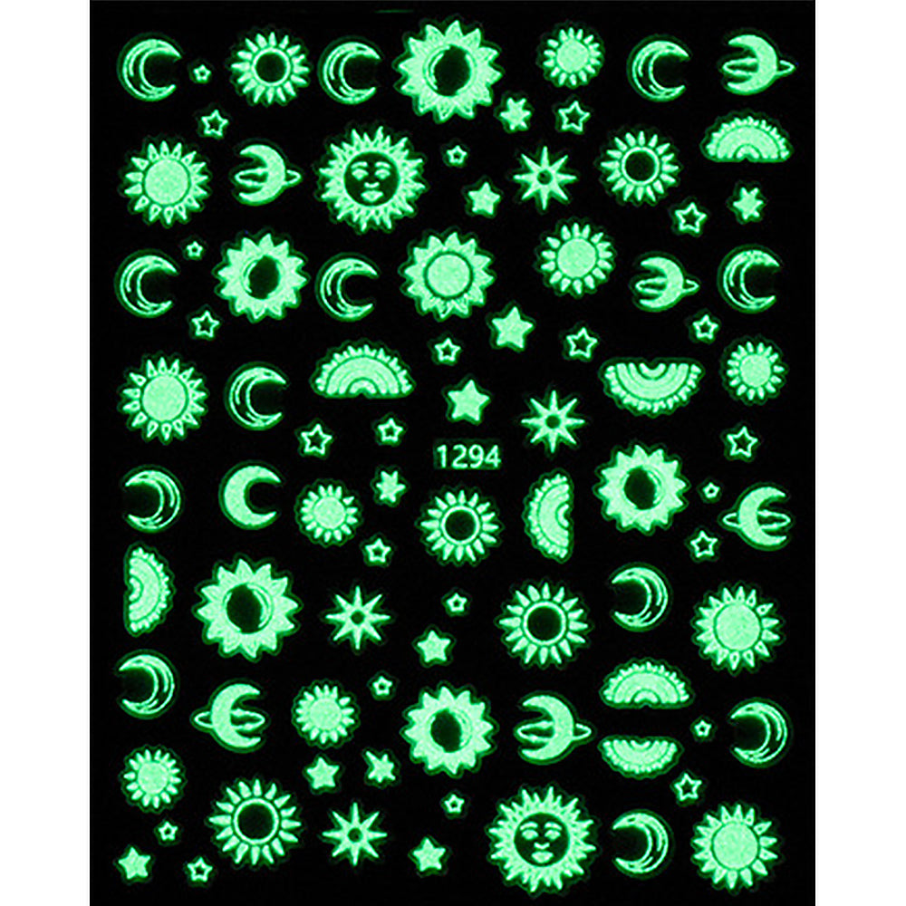 Nail Stickers - Glow in the Dark Star Moon & Butterfly