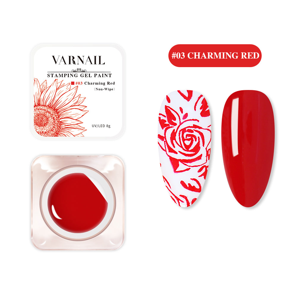 Stamping Gel Paint Polish - 03 Charming Red