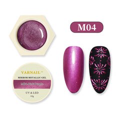 Mirror Metallic Nail Art Gel Polish - M04 Pink Purple