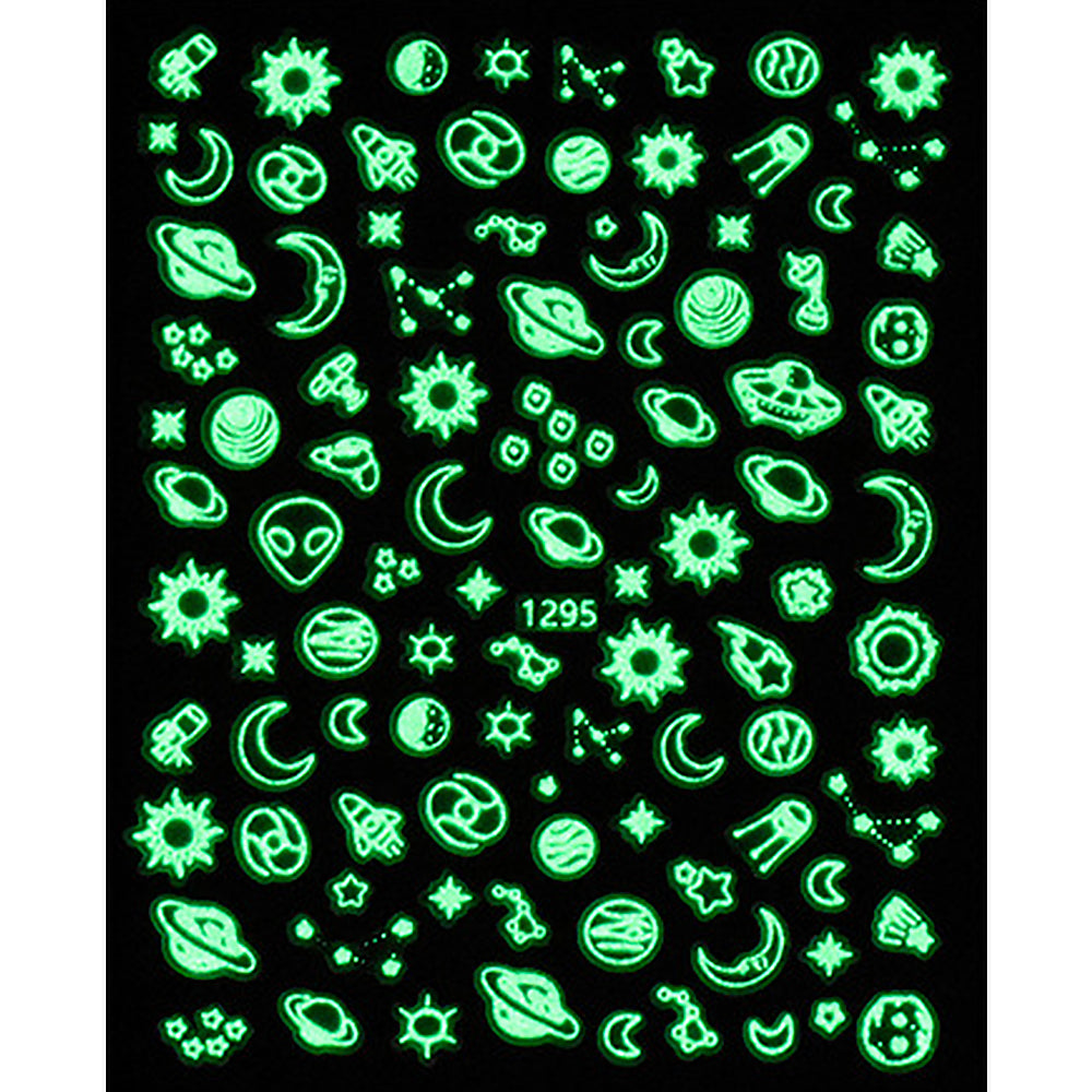 Nail Stickers - Glow in the Dark Star Moon & Butterfly