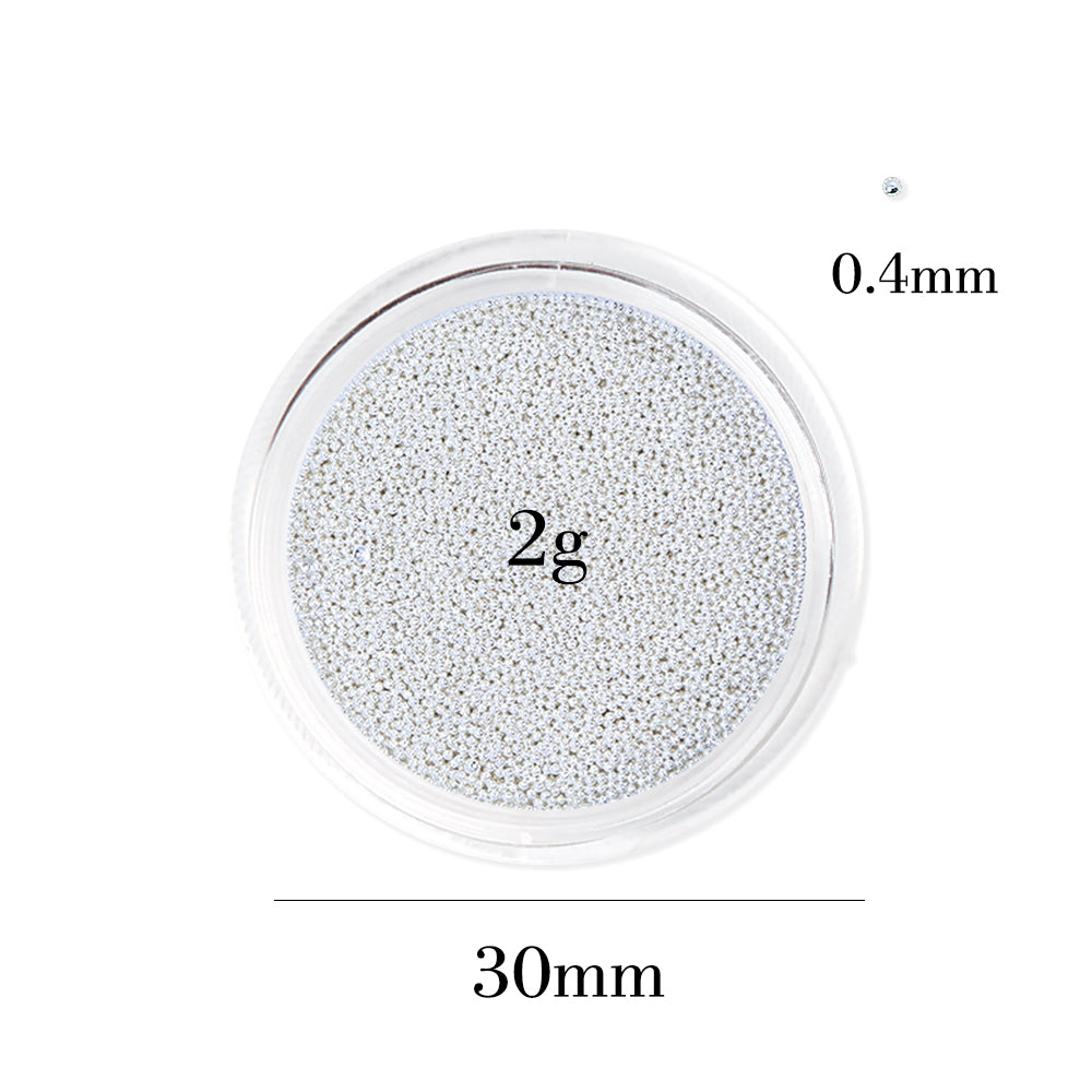 Micro Metallic Caviar Beads - Silver (0.4 mm）