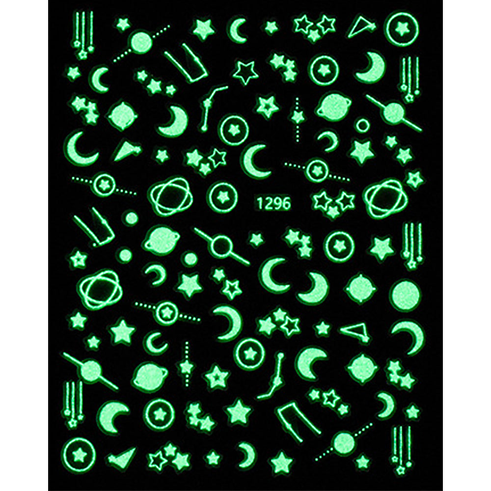 Nail Stickers - Glow in the Dark Star Moon & Butterfly