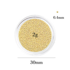 Micro Metallic Caviar Beads - Gold (0.4 mm）