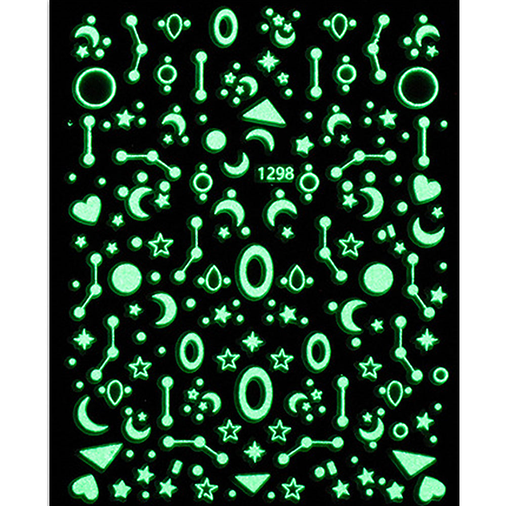 Nail Stickers - Glow in the Dark Star Moon & Butterfly