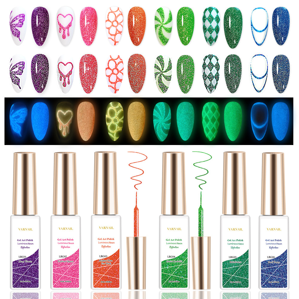 Luminous Neon Reflective Liner Gel Set
