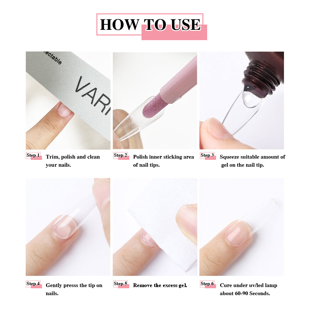 Upgrade Solid Nail Tips Adhesive Glue Gel