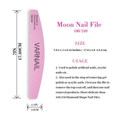 Moon 180/240 Double-Sided Nail File (4 Pcs)
