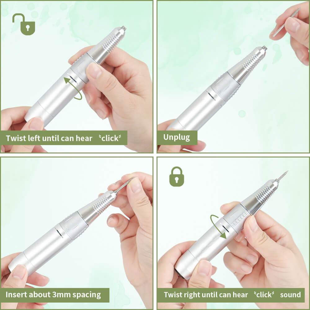 Portable Nail Drill Machinen wit Bits VN152363
