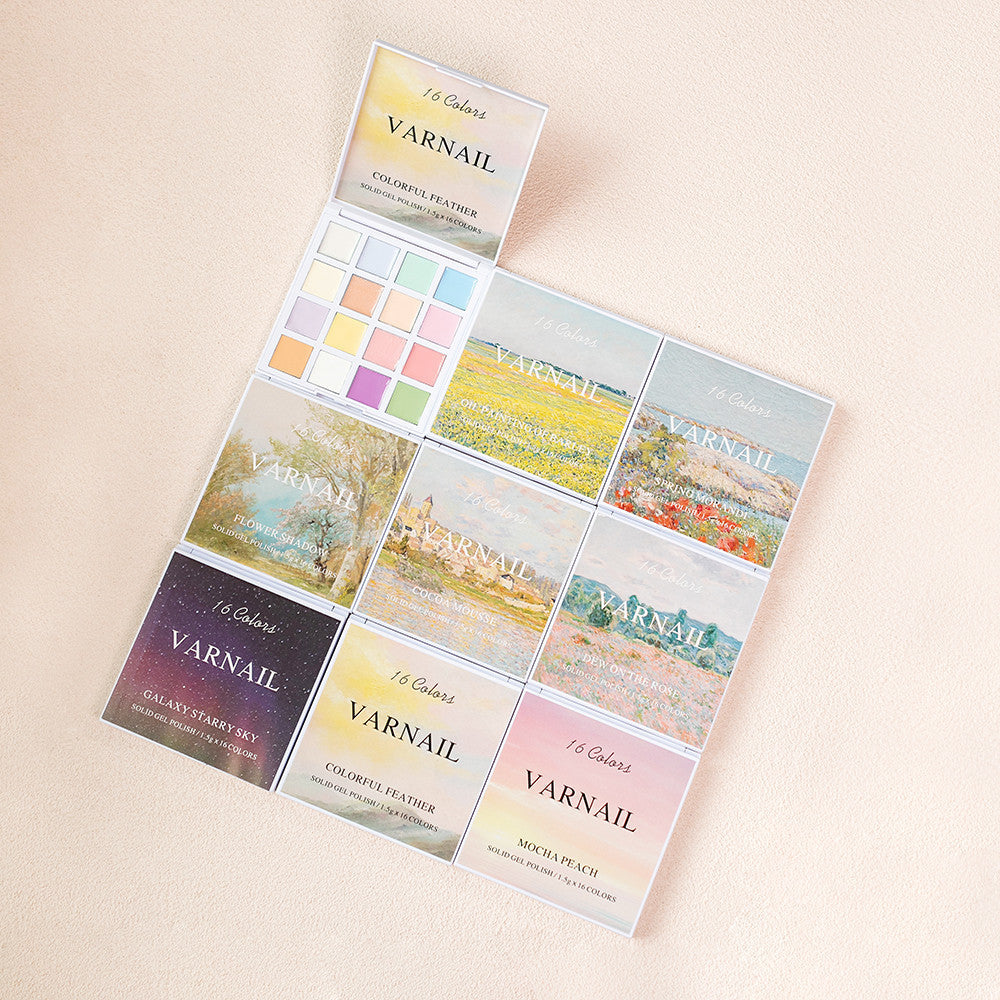 16 Colors Solid Gel Polish Palette - SPRING MORANDI