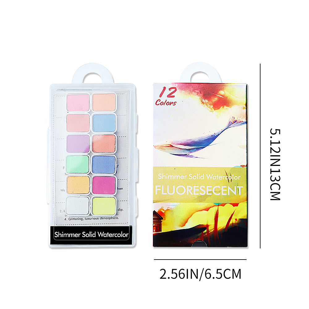 Solid Shimmering Nail Art Watercolor Palette