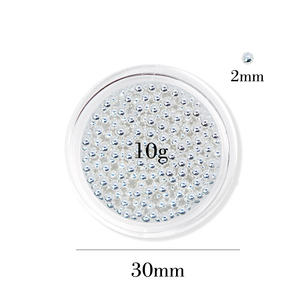 Metallic Caviar Beads - Silver (2 mm）
