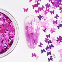Nail Art Glitter - NG011 Holo Pink Butterfly