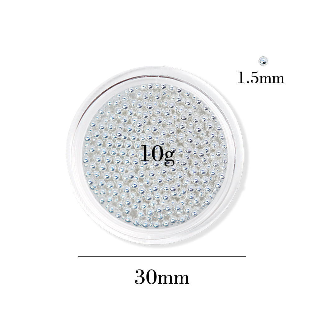 Metallic Caviar Beads - Silver (1.5 mm）