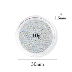 Metallic Caviar Beads - Silver (1.5 mm）