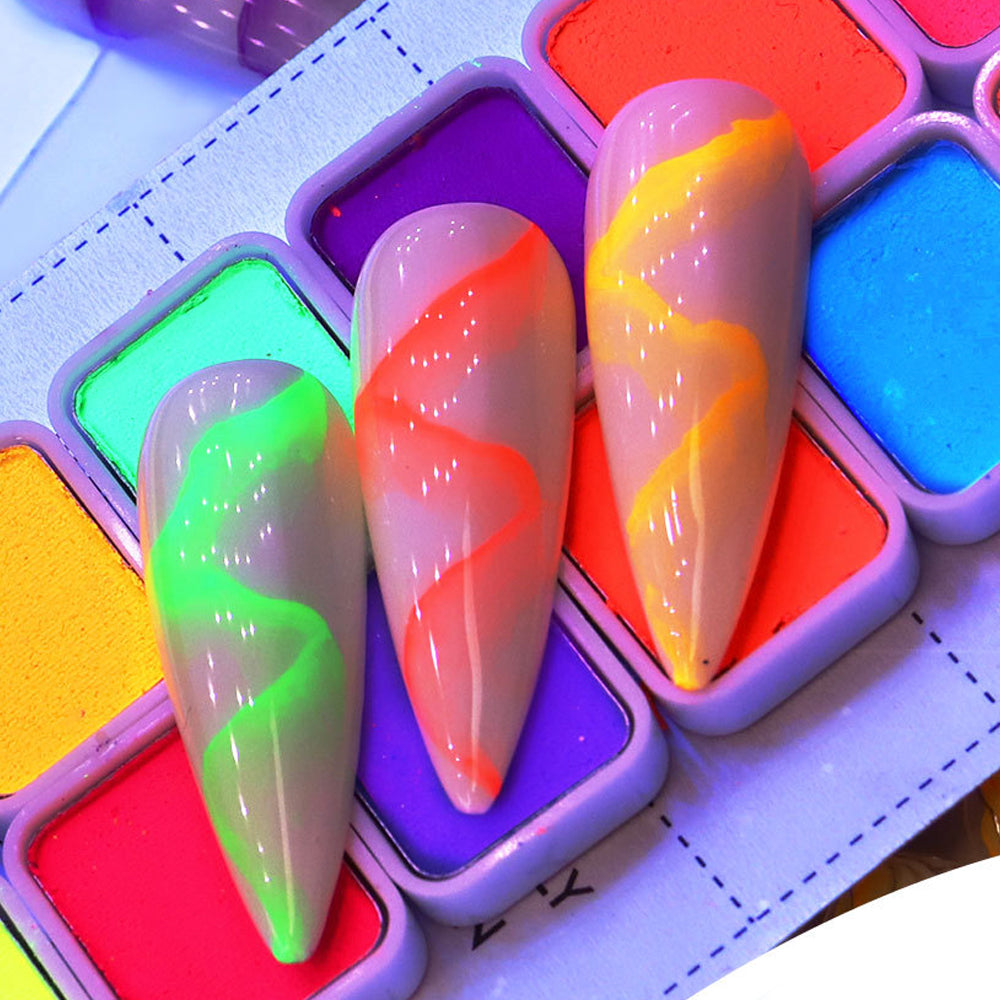  12 Colors Nail Shimmer Solid Watercolor Nail Art Watercolor  Palette Glitter Nail Art Decoration Solid Paint : Beauty & Personal Care