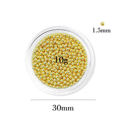 Metallic Caviar Beads - Gold (1.5 mm）