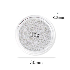 Metallic Caviar Beads - Silver (0.8 mm）