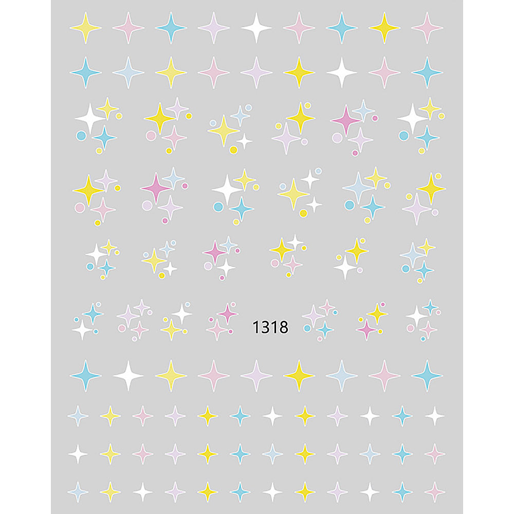 Nail Sticker - Rainbow Star Sky Cloud