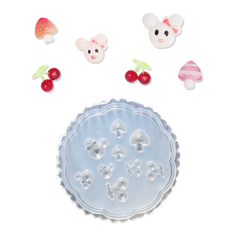 3D Nail Art Mold - #16 Mushroom & Cherry