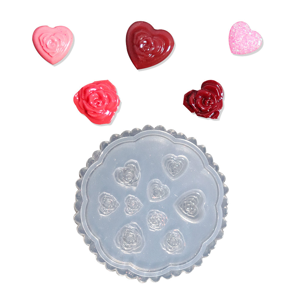 3D Nail Art Mold - #18 Heart Rose