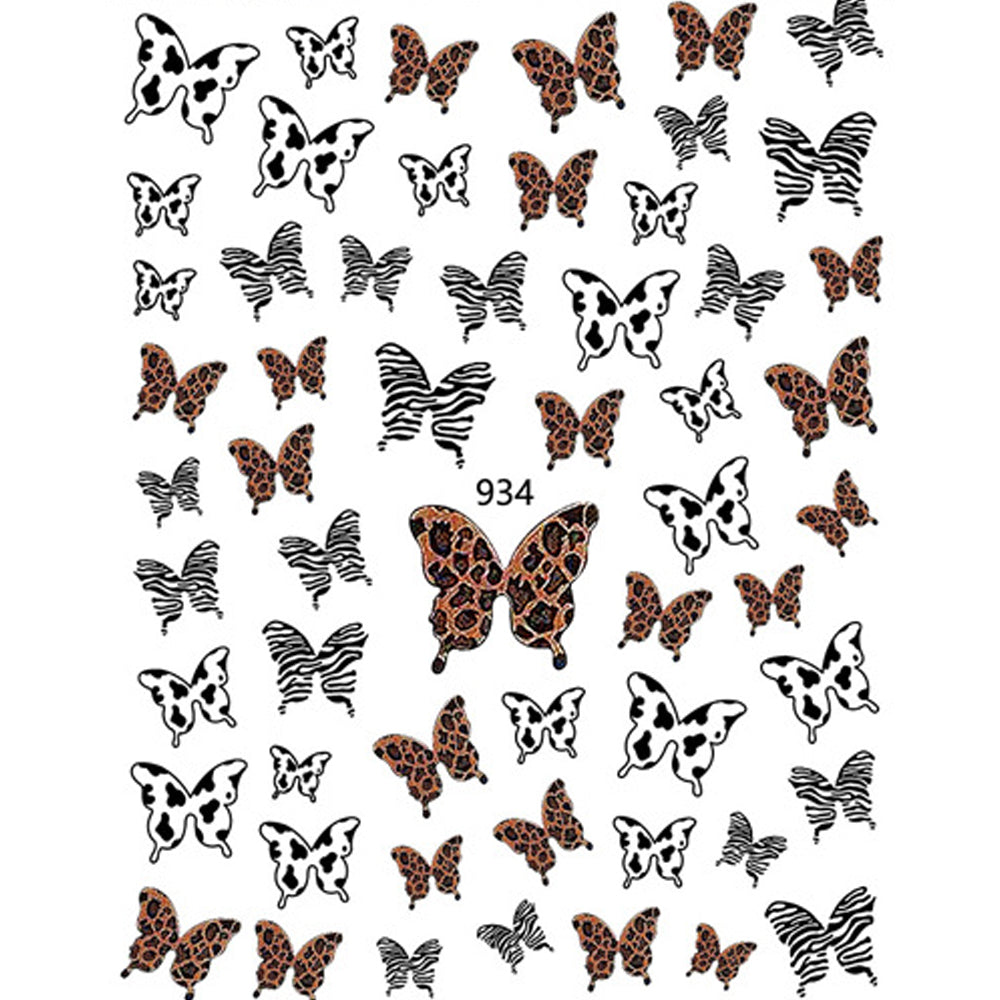 Nail Stickers - Leopard Butterfly