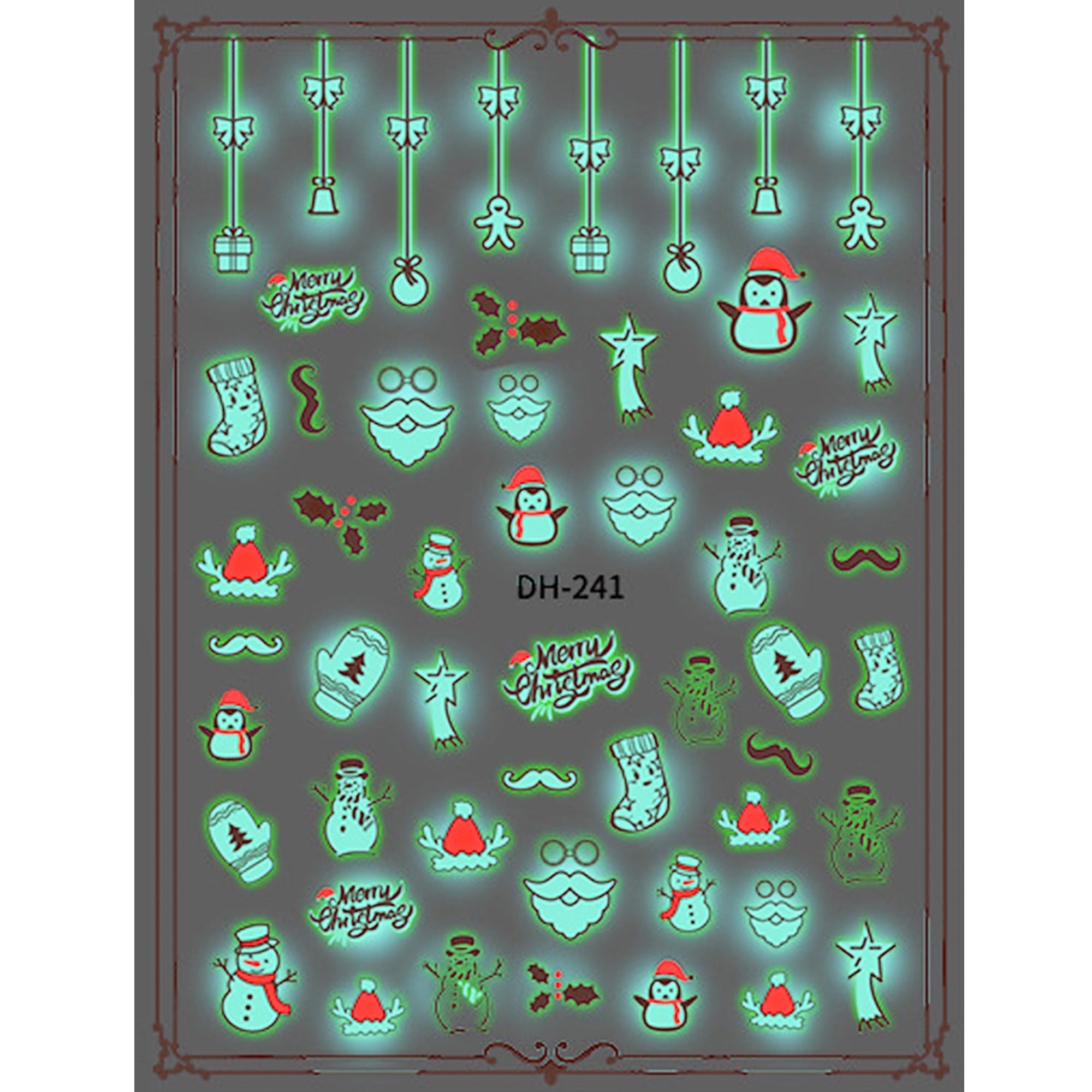 Nail Stickers - Glow in the Dark Christmas