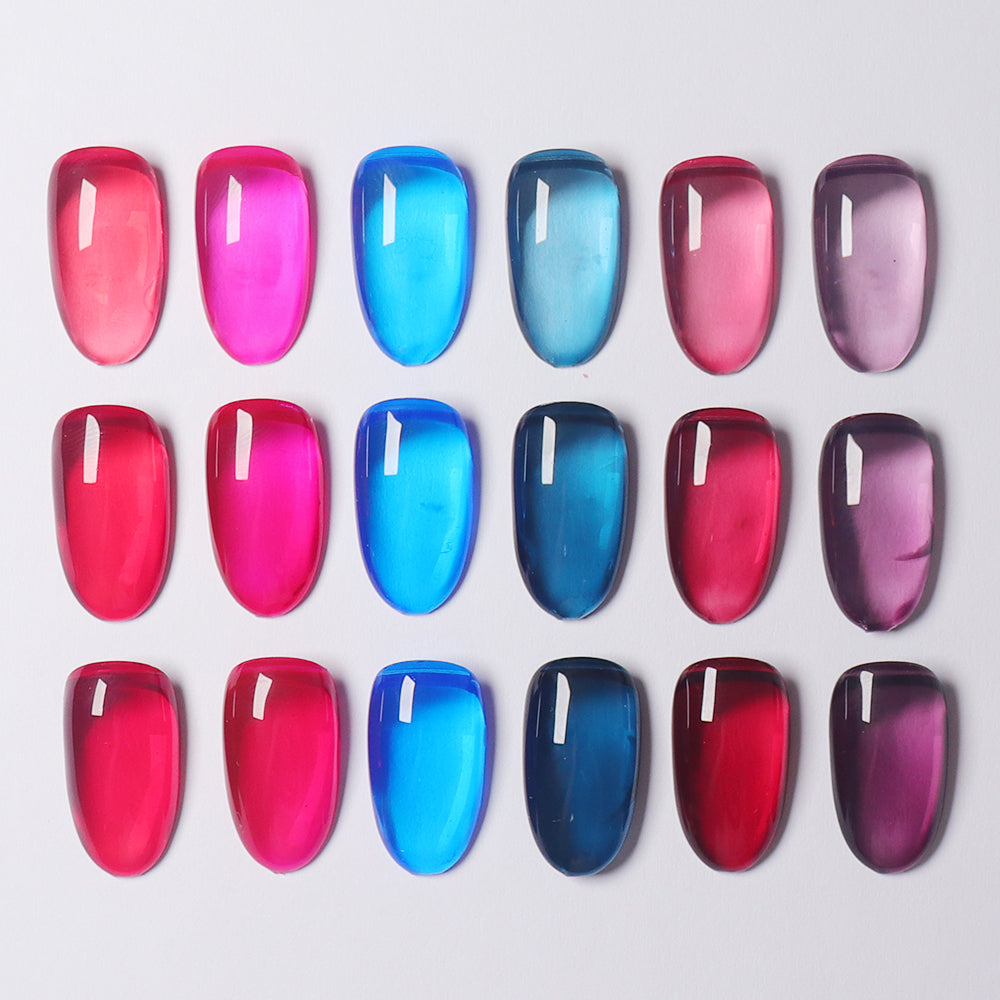 6 Colors Jelly Tint Gel Polish Set - S18 Cyberpunk