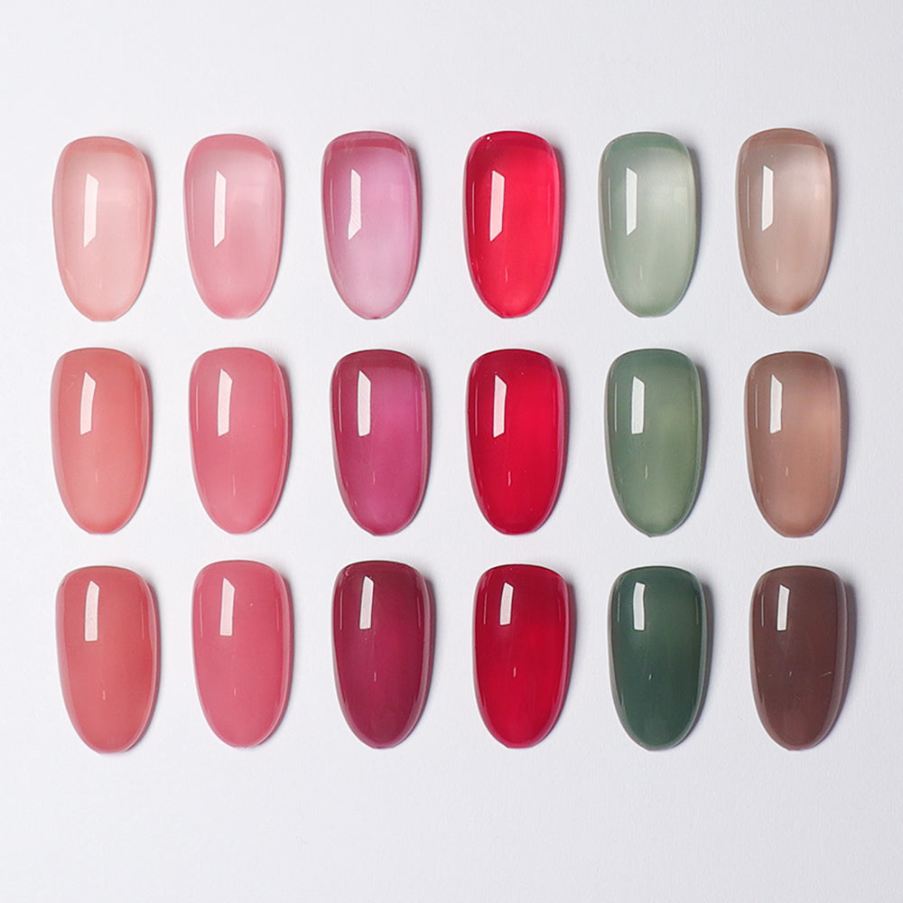 6 Colors Jelly Gel Polish Set - S17 Dried Rose