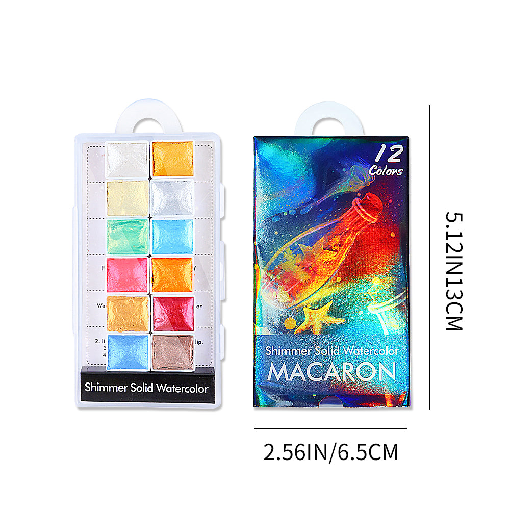 Solid Shimmering Nail Art Watercolor Palette