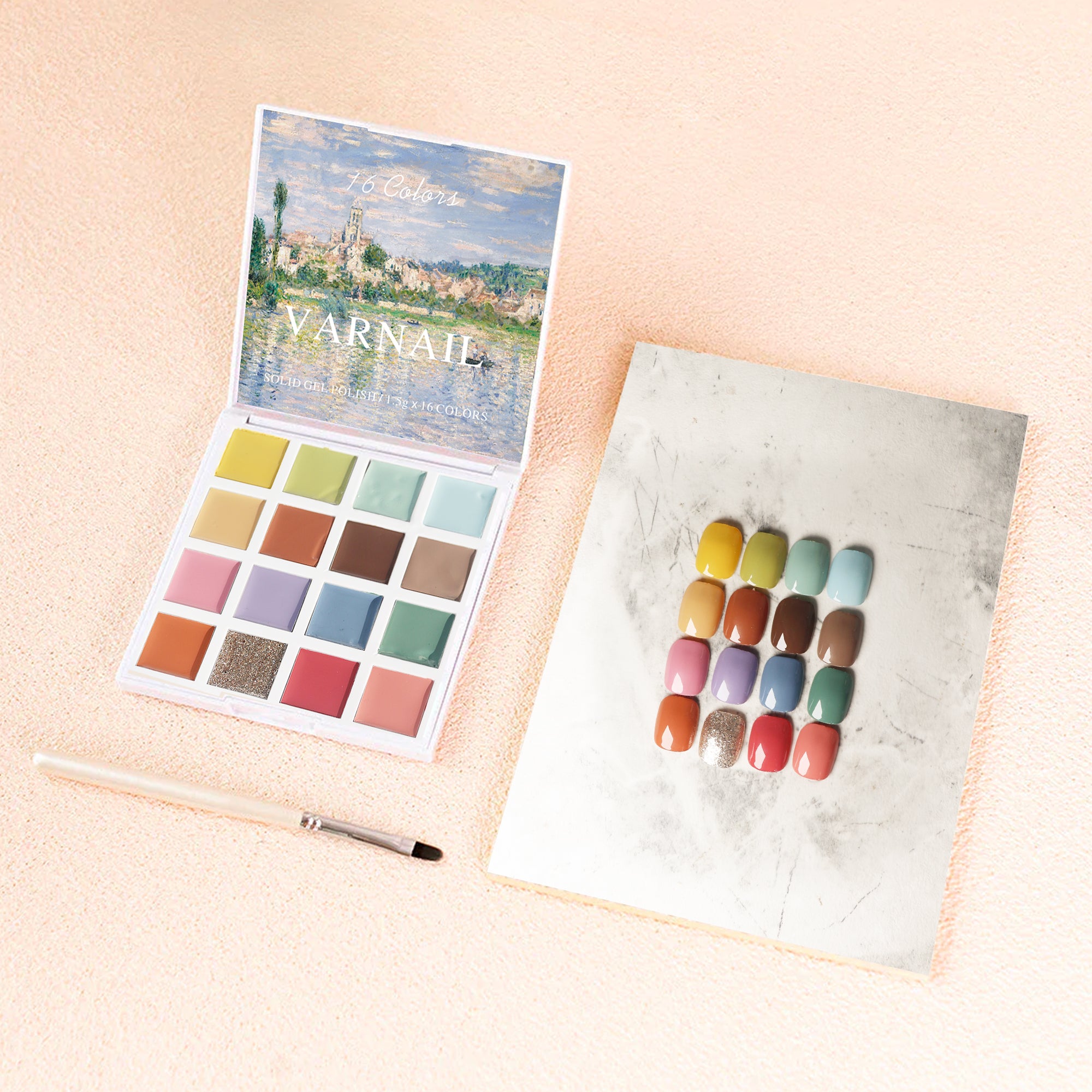 16 Colors Solid Gel Polish Palette - FULL OF FLOWERS