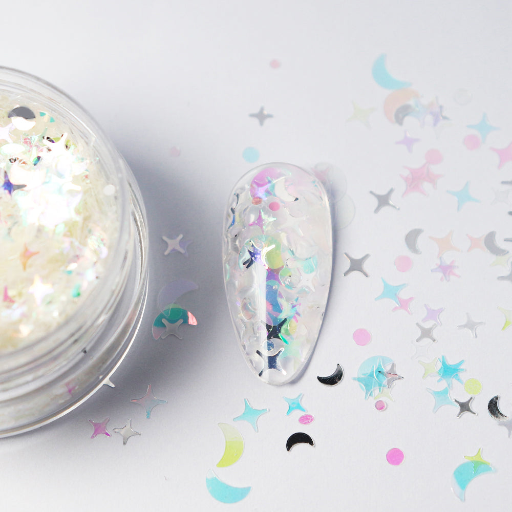 Nail Art Glitter Mixes - NG002 Fly Me to the Moon