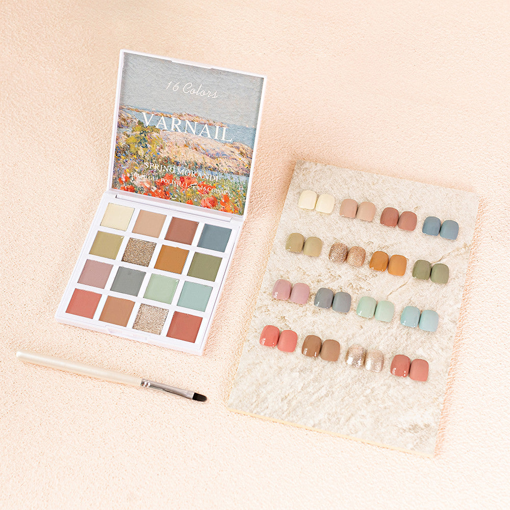16 Colors Solid Gel Polish Palette - SPRING MORANDI