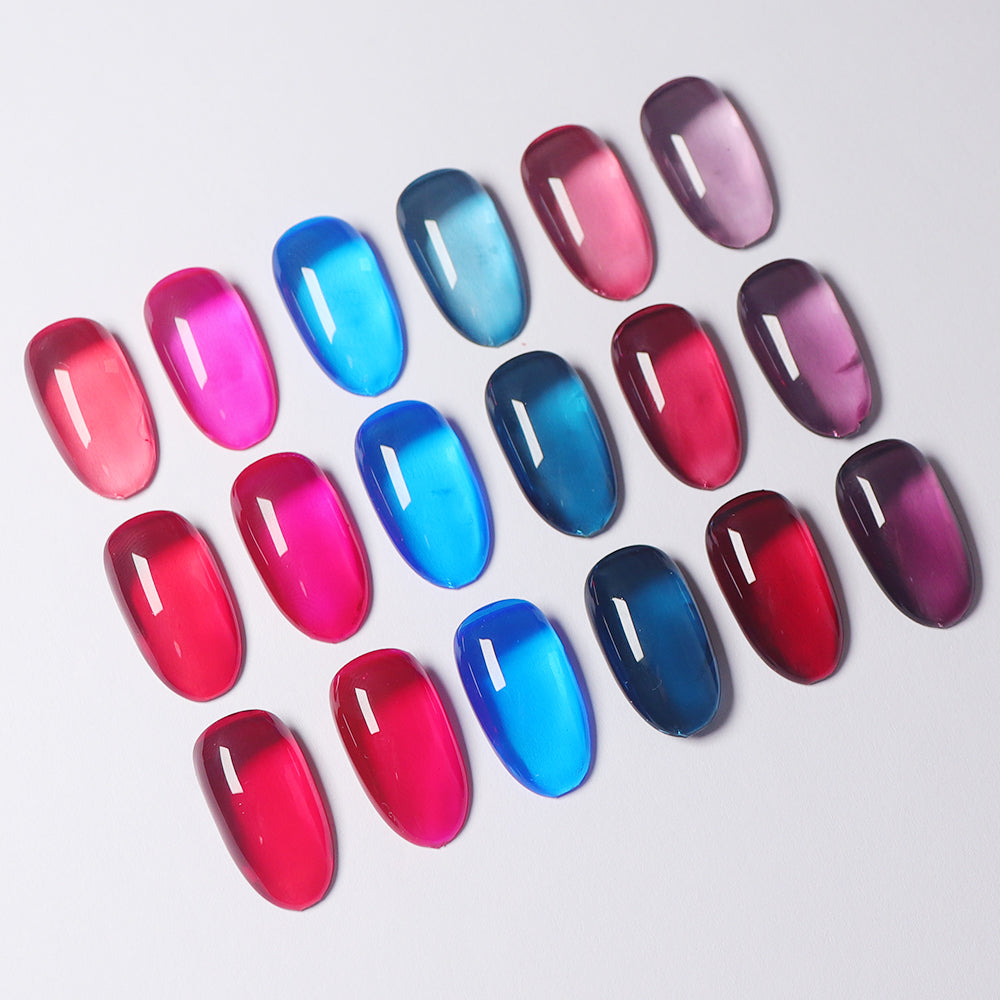 6 Colors Jelly Tint Gel Polish Set - S18 Cyberpunk
