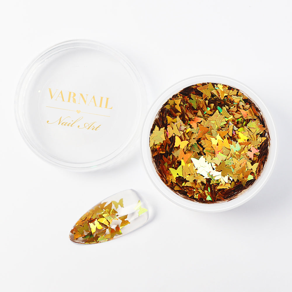Nail Art Glitter - NG012 Holo Gold Butterfly