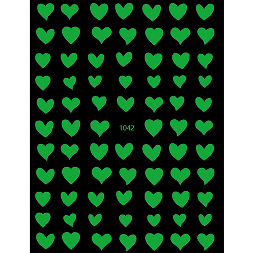 Nail Stickers - Glow in the Dark Star Heart