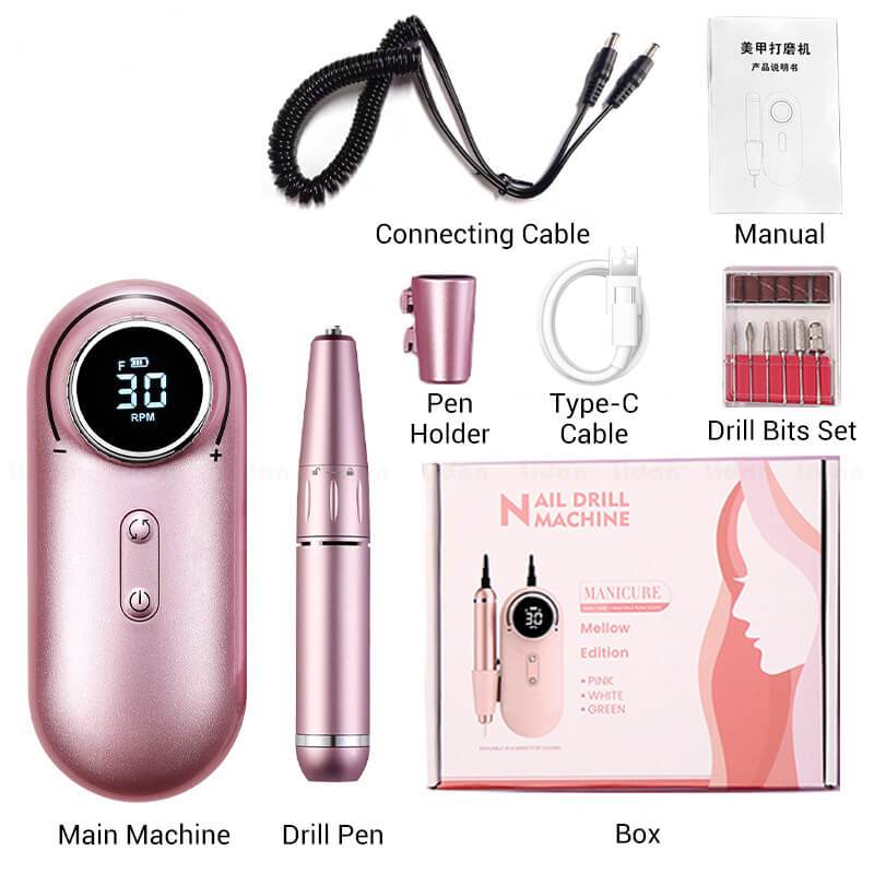Portable Nail Drill Machinen wit Bits VN152363