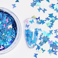 Nail Art Glitter - NG015 Holo Blue Butterfly