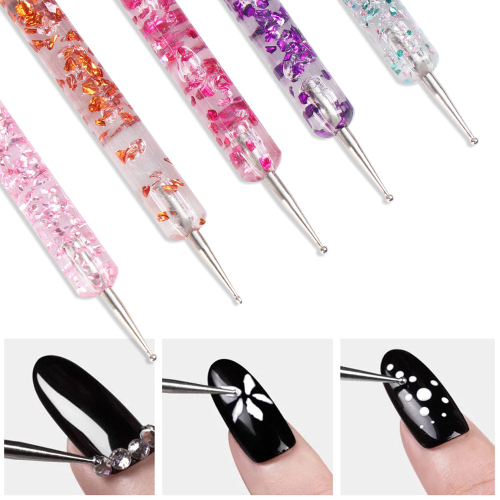 5Pcs Dual-Ended Nail Art Dotting Tools, with 10 Different Sizes