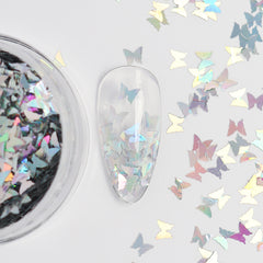 Nail Art Glitter - NG013 Holo Silver Butterfly