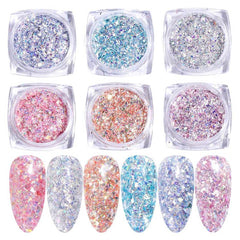 Shiny Nail Glitters Sequins 6 Colors/Set VN152117