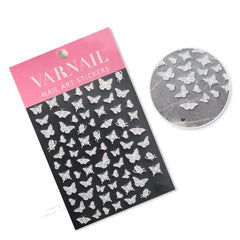 5D Nail Sticker - White Butterfly